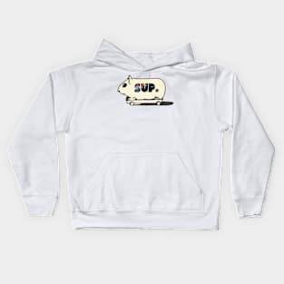 Sup gerbil on a skateboard text Kids Hoodie